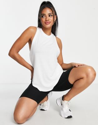 Asos Design 4505 Maternity Yoga Tank Top With Twist Back-white