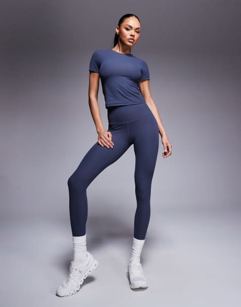 ASOS 4505 - Zachte geribbelde co-ord set in blauwgrijs - view 1