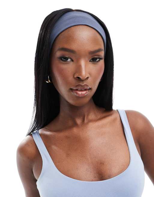 ASOS 4505 - Zachte pilates-haarband in blauwgrijs