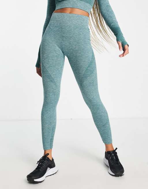 ASOS 4505 – Zielone, bezszwowe legginsy z modelującymi wstawkami