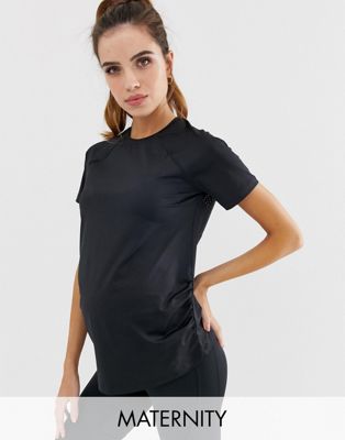 ASOS 4505 Zwangerschapskleding - Top met korte mouwen met mesh op de achterkant-Zwart