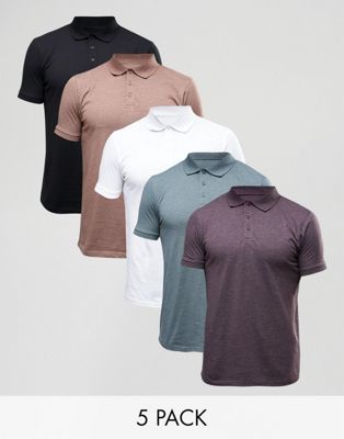 5 pack polo shirts