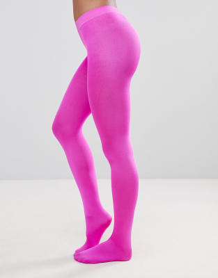 ASOS 90 Denier High Shine Tights In Purple