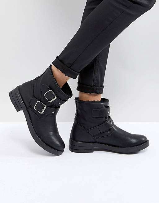 ASOS ACCENT Studded Biker Ankle Boots | ASOS