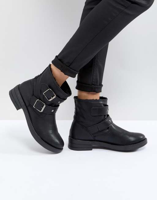 ASOS ACCENT Studded Biker Ankle Boots | ASOS