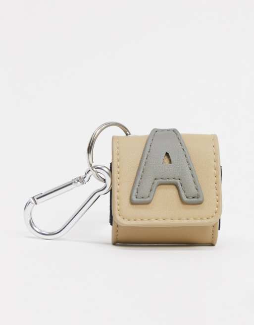 ASOS Actual ear pods case with 'A' initial and clip detail