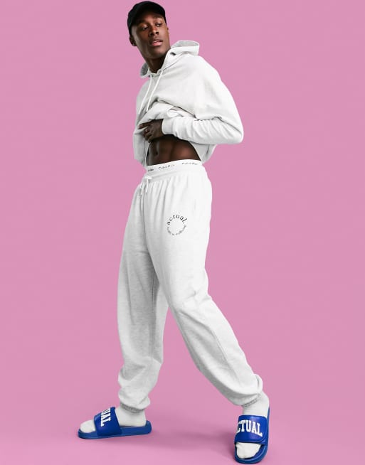 ASOS Actual - Athleisure - Jogger oversize à imprimé health & wellbeing - Blanc chiné, 3 de 4