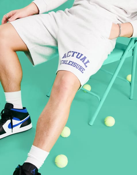 ASOS Actual – Athleisure – Vitmelerade, avslappnade shorts med logga - view 1