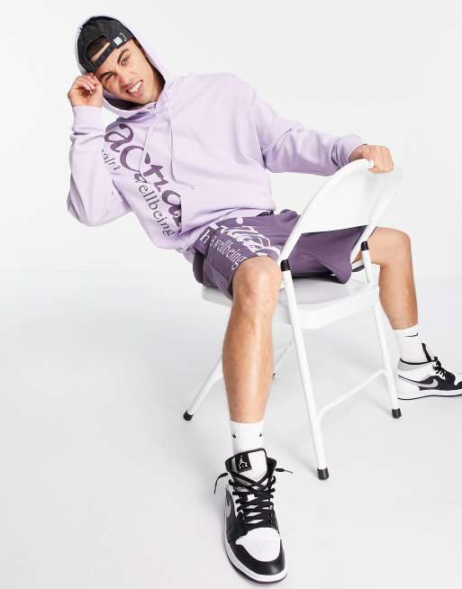 ASOS Actual co-ord oversized hoodie with health and wellbeing logo in ...