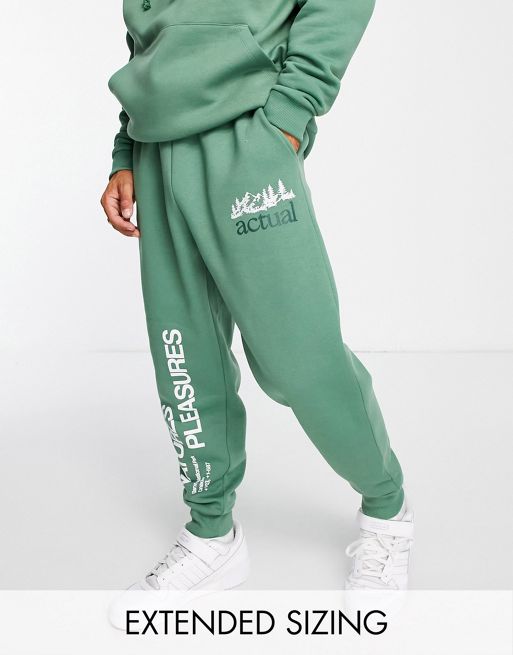 Womens Green Co-ord Graphic Drawstring Joggers