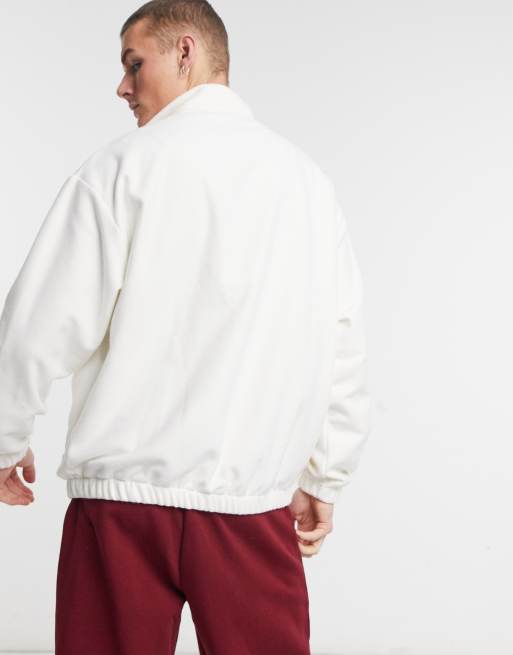 ASOS - Actual - Giacca in pile polar crema con ricamo e zip, 2 di 4