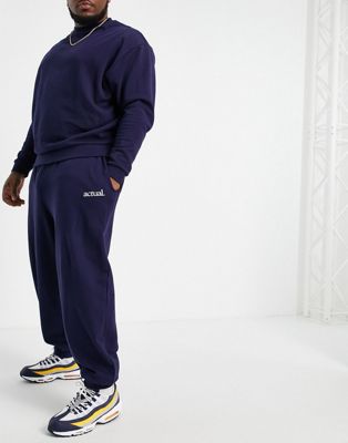 T-shirts et débardeurs Actual - Jogger oversize à logo imprimé - Bleu marine