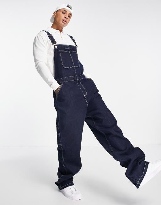 ASOS Actual - Løstsiddende overalls i indigoblå denim