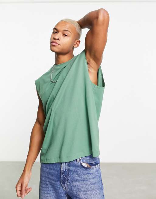 ASOS Actual - Oversized hemd met cirkelvormige logoprint op de achterkant in groen, 2 van 4