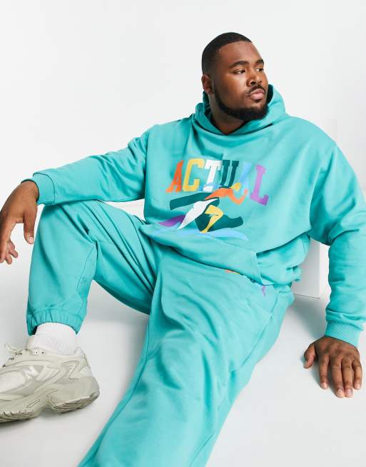 Teal colour outlet hoodie