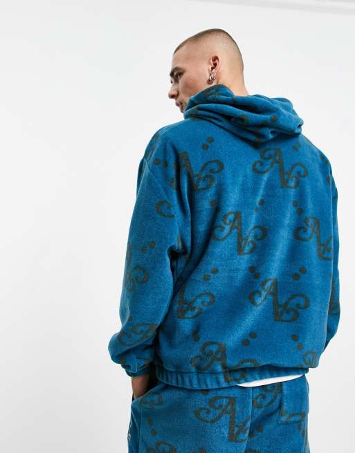 Blue champion hoodie all over clearance print