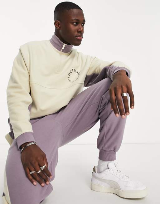 Polar block sale zip sweatshirt