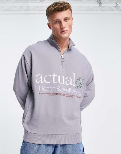 Half zip sweatshirt clearance asos