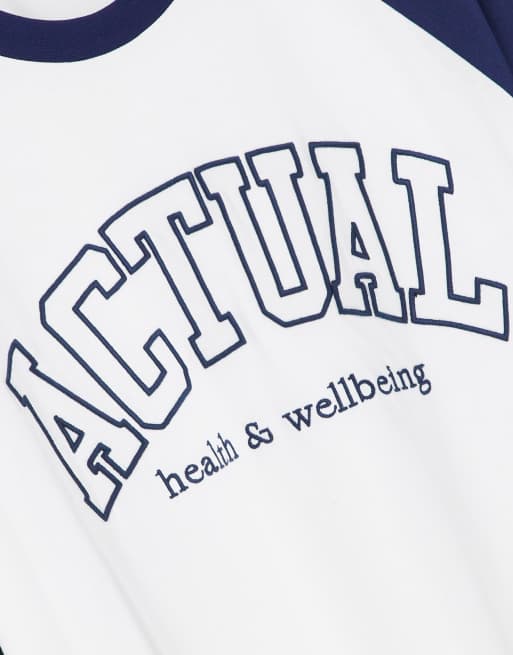 ASOS Actual - Oversized T-shirt met geborduurd logo op de voorkant in multi, 3 van 4