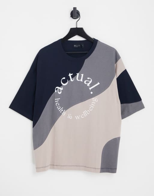 ASOS Actual - Oversized T-shirt met gestikte naden in multi