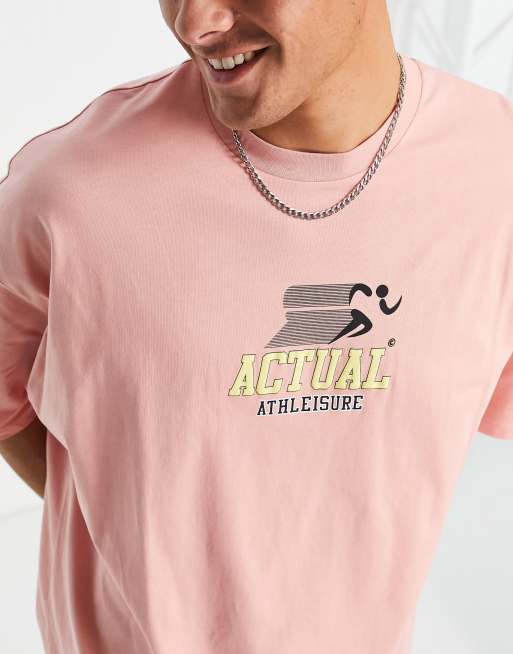 ASOS Actual oversized t-shirt with actual athleisure logo print in rosette, 3 of 4