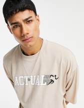 ASOS Actual Oversized T-Shirt with Large Logo Back Print in Black