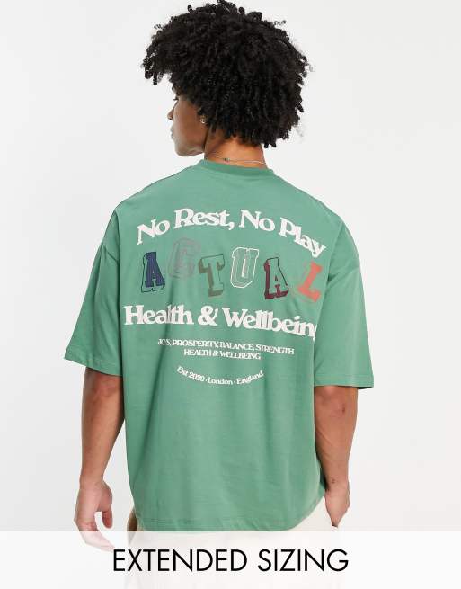 ASOS Design Oversized T-Shirt in Green with Souvenir Back Print