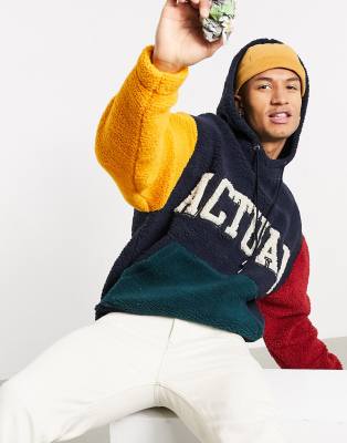 tommy hilfiger oversized teddy hoodie navy