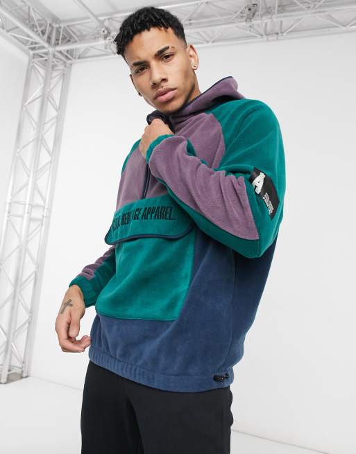 ASOS Actual oversized zip through hoodie in polar fleece in teal