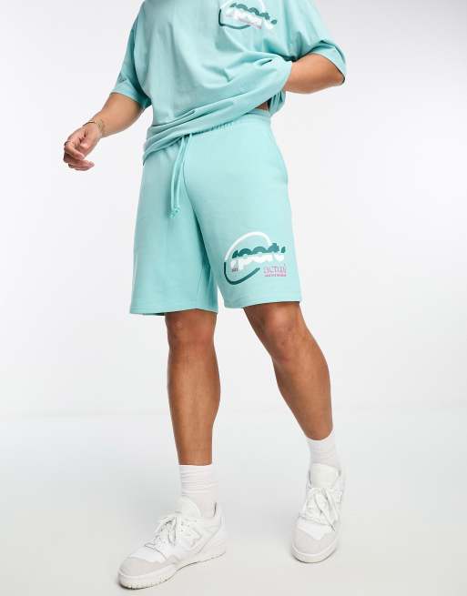 ASOS Actual relaxed shorts with logo sport print in blue (part of a set)