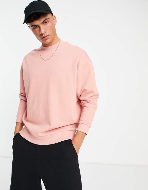 ASOS Actual – Rosa sweatshirt i oversize med Health And Wellbeing-logga baktill, 3 av 4