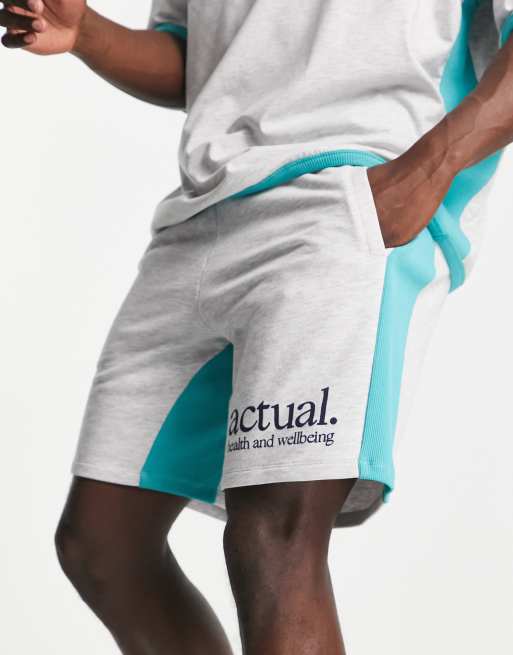 ASOS - Actual - Short d'ensemble décontracté avec empiècement côtelé - Multicolore