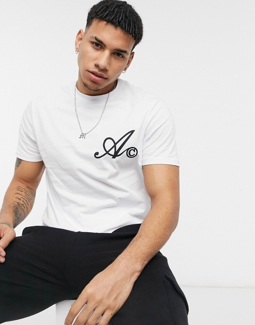 Asos Actual T-shirt In White With Chest Logo