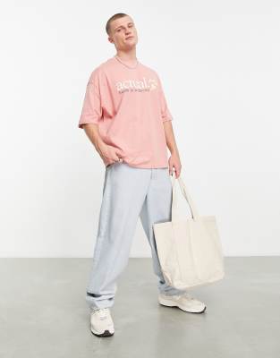 T-shirt oversize rosa con stampa del logo sul davanti - ASOS DESIGN T-shirt donna  - immagine2