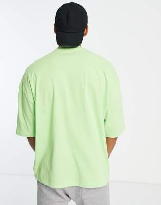 T-shirt oversize verde con scritta del logo e dettagli a contrasto - ASOS DESIGN T-shirt donna  - immagine3