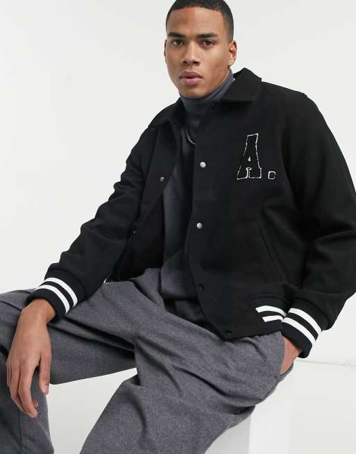 Wool varsity bomber jacket sale