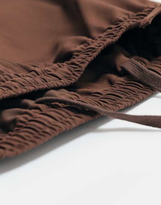 ASOS ADAPTIVE adjusted rise elasticated trouser in chocolate, 10 of 10