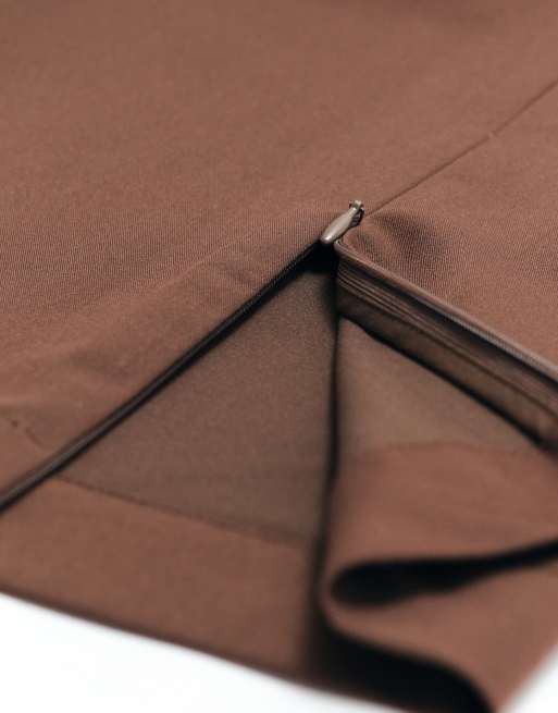 ASOS ADAPTIVE adjusted rise elasticated trouser in chocolate, 9 of 10