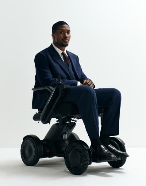 ASOS ADAPTIVE afslappede tapered habitbukser i navy - view 1