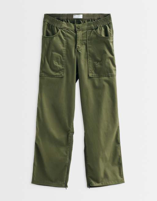 ASOS ADAPTIVE avslappnade avsmalnande byxor i khaki, 2 av 7