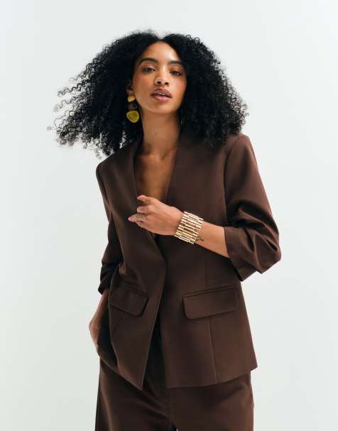 ASOS ADAPTIVE blazer sans col chocolat - view 1