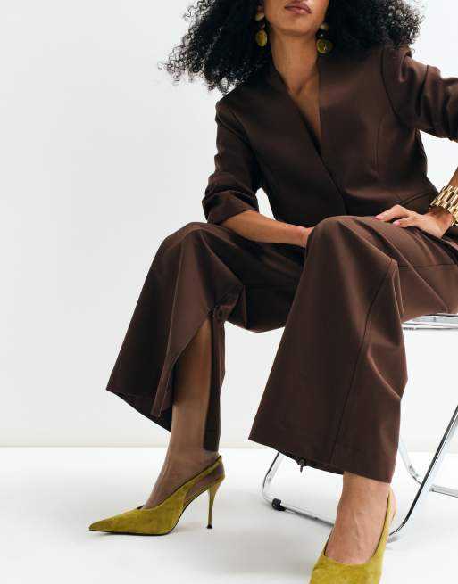 ASOS ADAPTIVE broek met elastische tailleband in chocoladebruin, 2 van 10