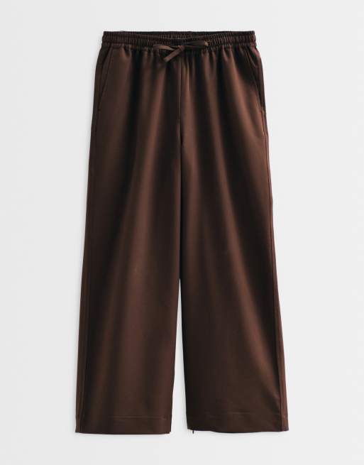 ASOS ADAPTIVE broek met verstelbare taille en elastische tailleband in chocoladebruin, 5 van 10