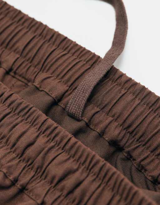 ASOS ADAPTIVE bukser med elastisk taljebånd i chokolade, 10 af 10