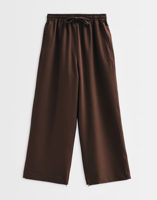ASOS ADAPTIVE bukser med elastisk taljebånd i chokolade, 7 af 10