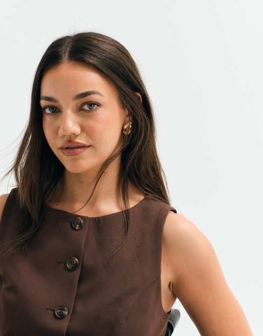 ASOS ADAPTIVE - chaleco de traje en chocolate, 4 de 10