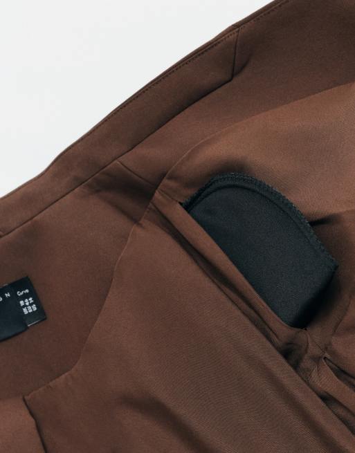ASOS ADAPTIVE Curve blazer zonder kraag in donkerbruin, 9 van 11