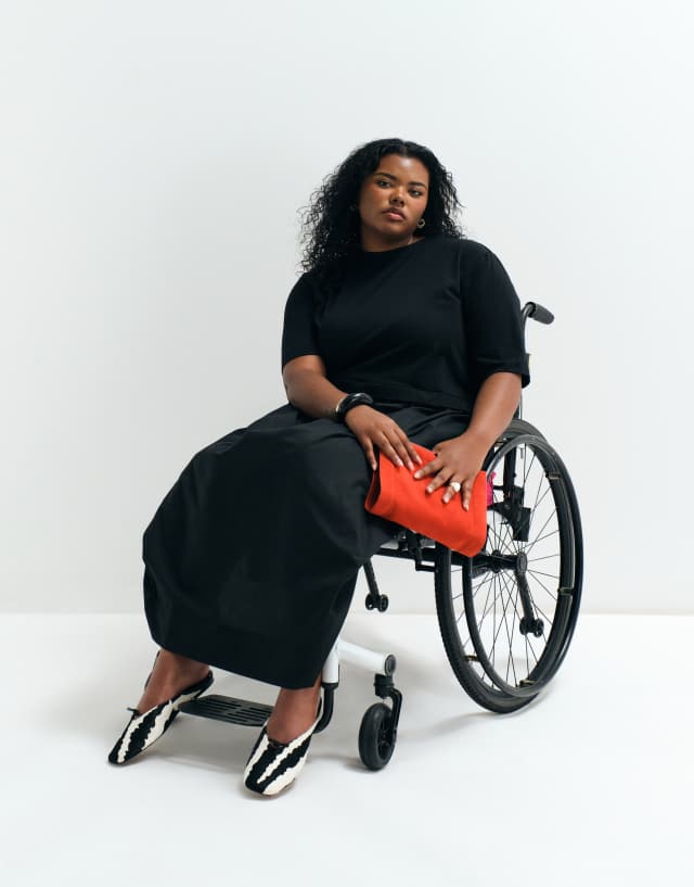 ASOS ADAPTIVE Curve jersey hybrid T-shirt midi dress in black