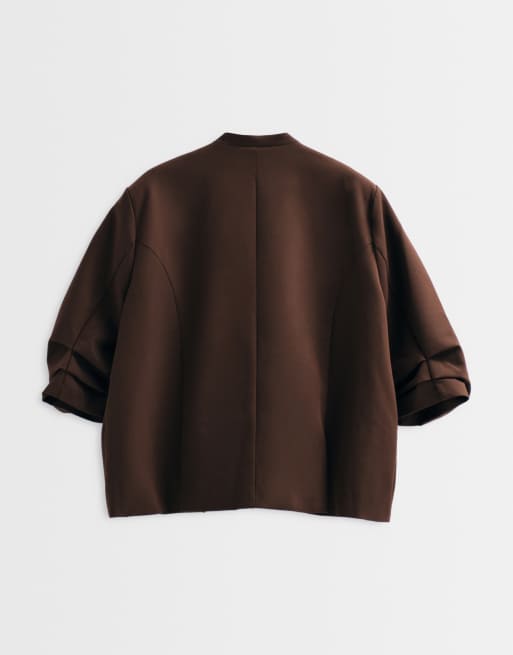 ASOS ADAPTIVE Curve kraveløs blazer i chokolade, 7 af 11
