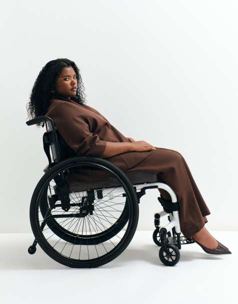 ASOS ADAPTIVE Curve pull on elasticated waistband pant in chocolate - view 1
